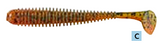 WORM PADDLER WITH PADDLE TAIL, 5CM,6 Softbaits per pack (SQUID SCENTED)